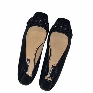 Ecco Black Leather Flats, Size 8